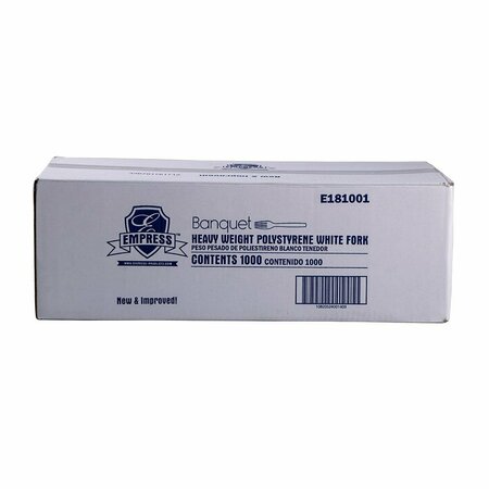 EMPRESS Heavy Weight Fork Polystyrene White Dense Pack, 1000PK E181001